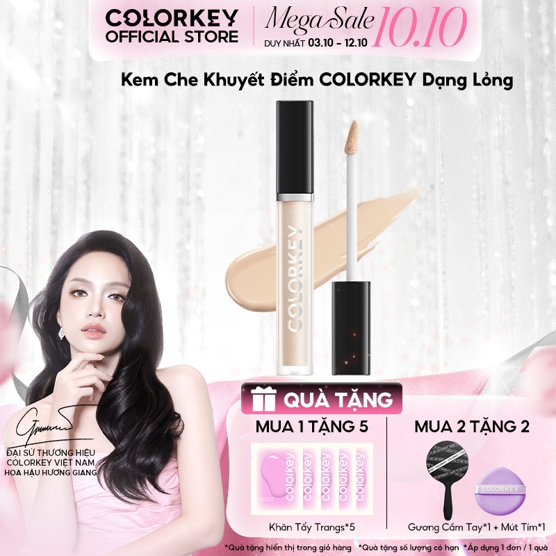 Kem Che Khuyết Điểm Colorkey 6ml - Chất Kem Mỏng Mịn, Che Phủ Tự Nhiên, Giúp Lớp Makeup Hoàn Hảo