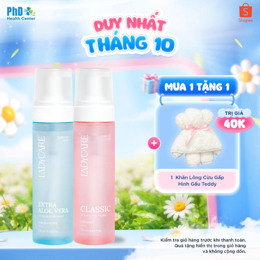 Dung Dịch Vệ Sinh Phụ Nữ Dạng Bọt Cao Cấp Ladycare Classic Và Ladycare Extra Aloe Vera
