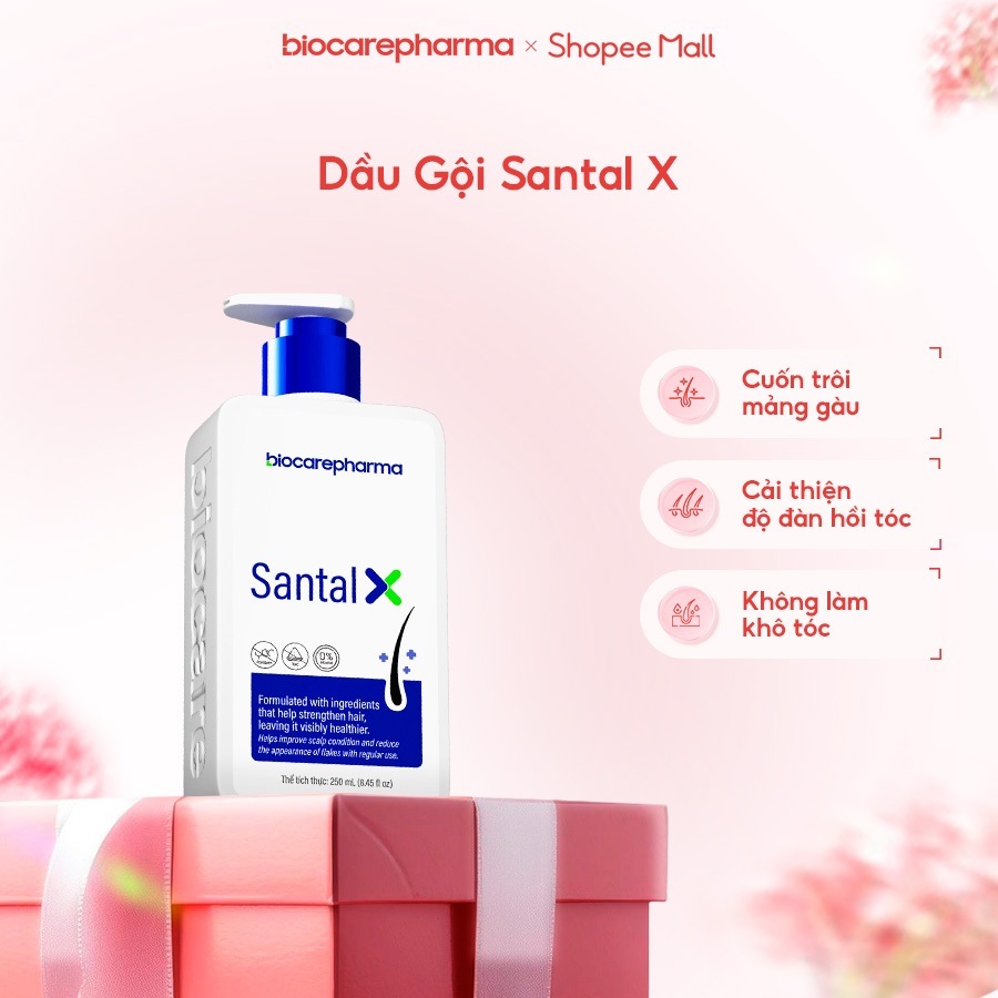 Dầu gội sạch gàu cho da đầu gàu ngứa SANTAL X Biocarepharma 250ml.