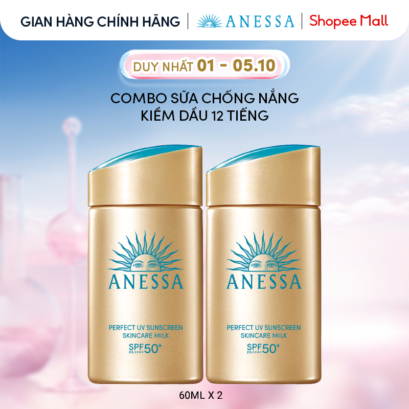 [HANNAH OLALA] Combo 2 Sữa chống nắng dưỡng da kiềm dầu bảo vệ hoàn hảo Anessa Perfect UV Sunscreen 