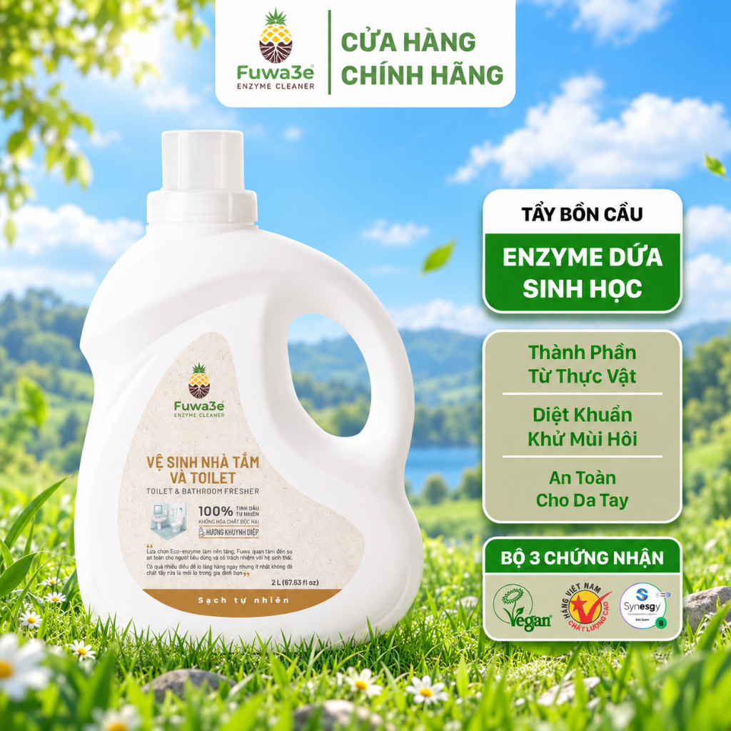 Can Tẩy Bồn Cầu Sinh Học Fuwa3e Diệt Khuẩn Khử Mùi Tẩy Sạch Vết Ố Vàng An Toàn Da Tay