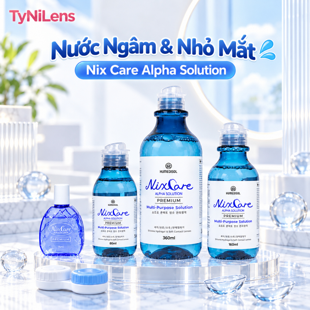 Nước Ngâm Lens Ngâm Kính Áp Tròng NixCare Hàn Quốc 80ml 160ml 360ml