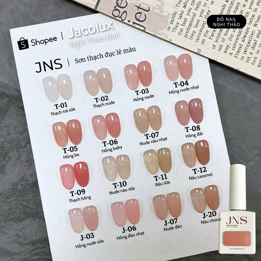 Sơn gel thạch đục nhẹ lẻ màu JNS đồ làm nails Nghi Thảo GJNSX