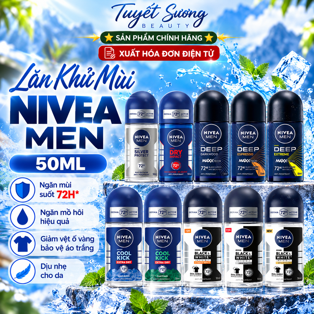 LĂN ngăn mùi NIVEA MEN dành cho Nam ( 50ml ) - Hàng Chính Hãng