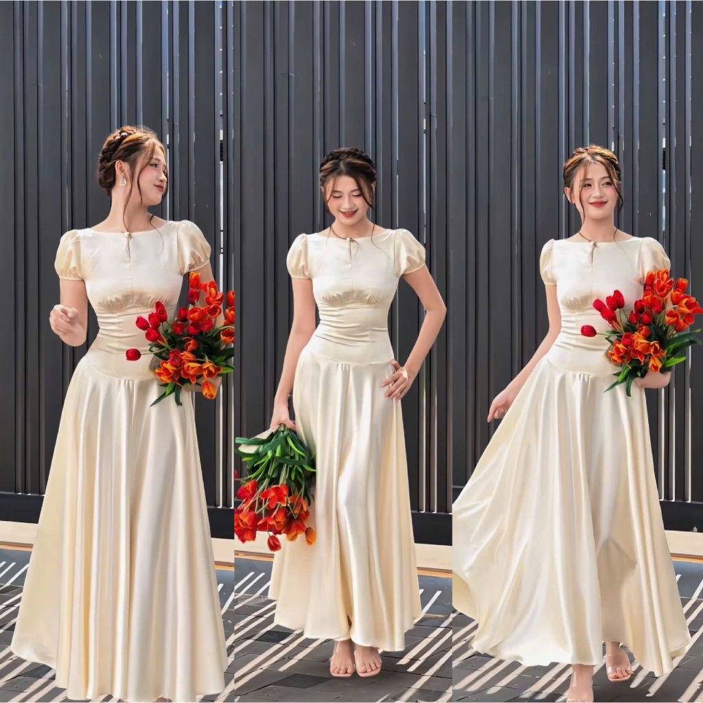 Đầm Lụa Dự Tiệc Y116 Qeen Phong Cách Nhẹ Nhàng Nữ Tính - Akara Closet