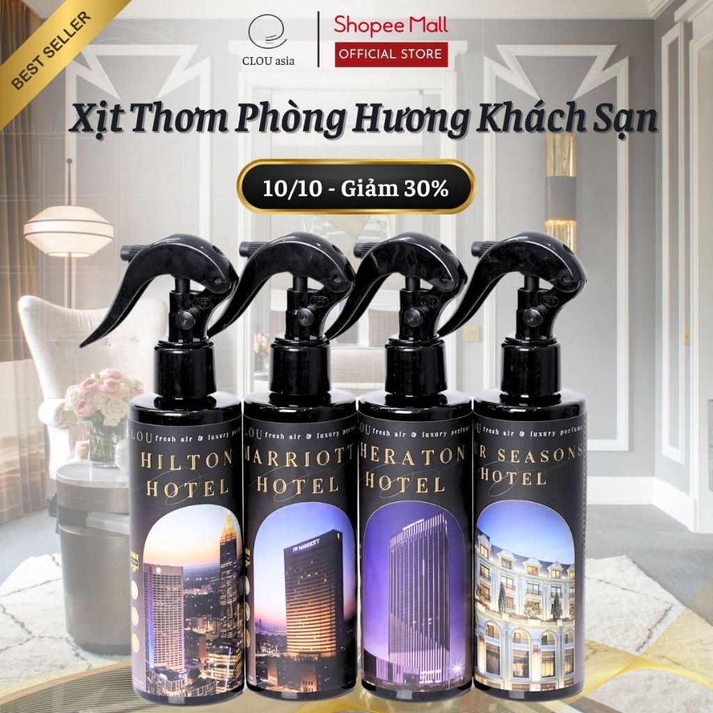 Xịt Thơm Phòng Mùi Hương Khách Sạn 200ml CLOU asia