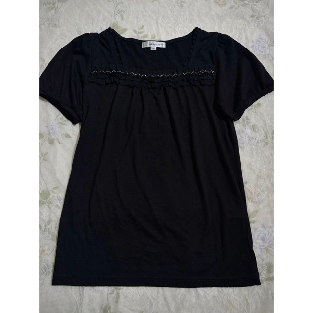 Áo thun mori girl phối ren 2hand Nhật