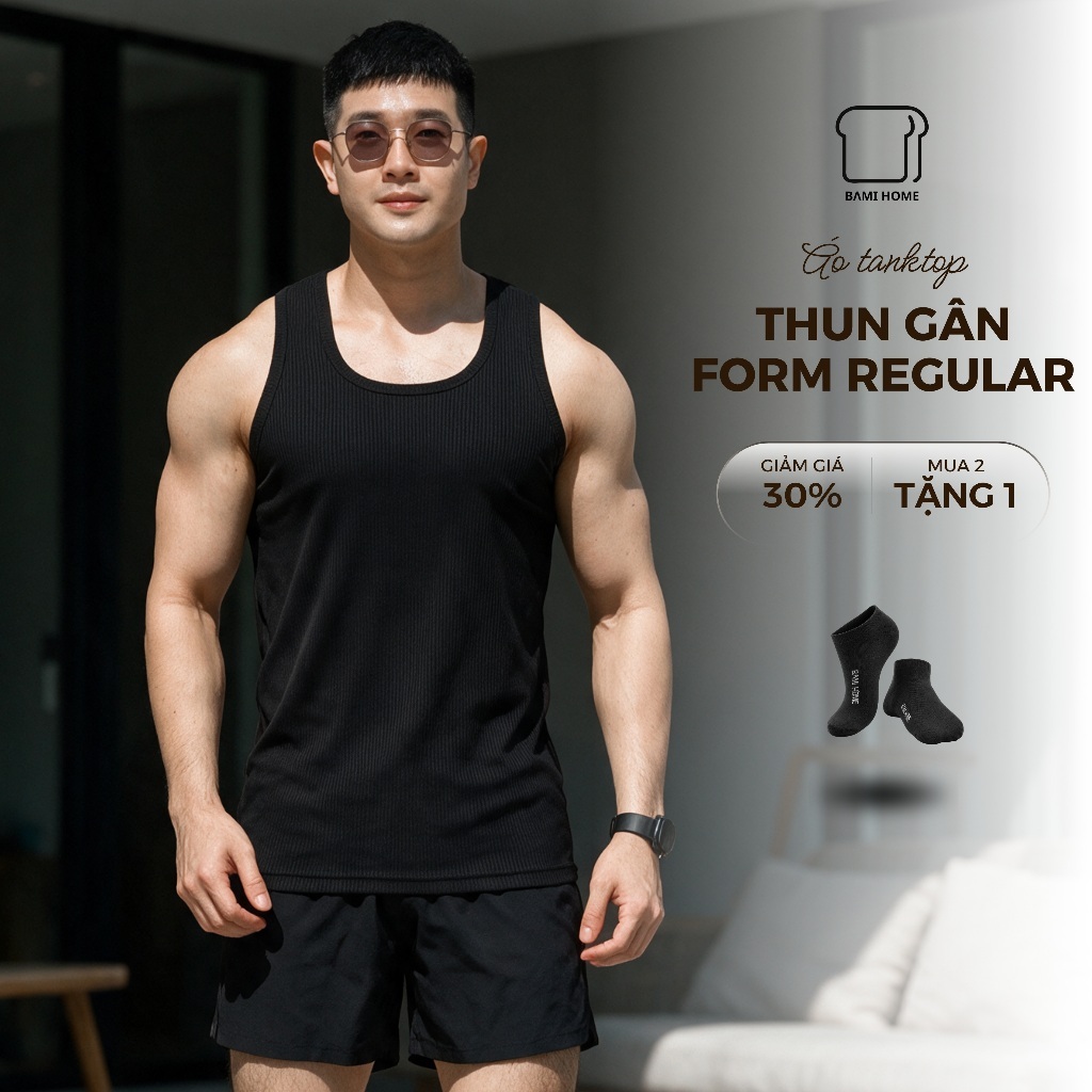 Áo ba lỗ nam BAMIHOME, áo tanktop vải thun gân co giãn, áo sát nách nam tập…
