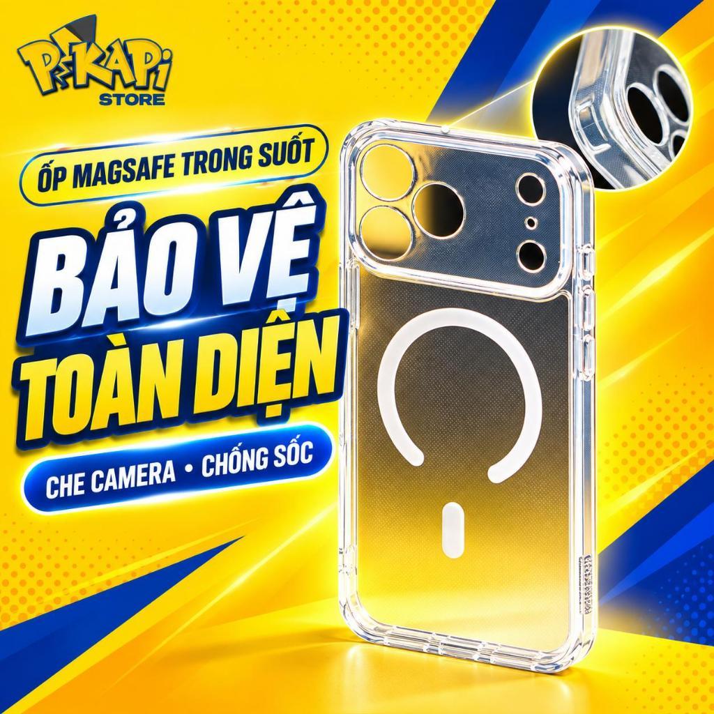 Ốp lưng dành cho iPhone TPU+PC siêu trong suốt, che camera bảo vệ tuyệt đối…