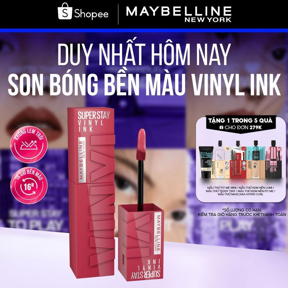 Son Bóng Bền Màu Nhẹ Môi Superstay Vinyl Ink Maybelline Màu Work 4.2ml