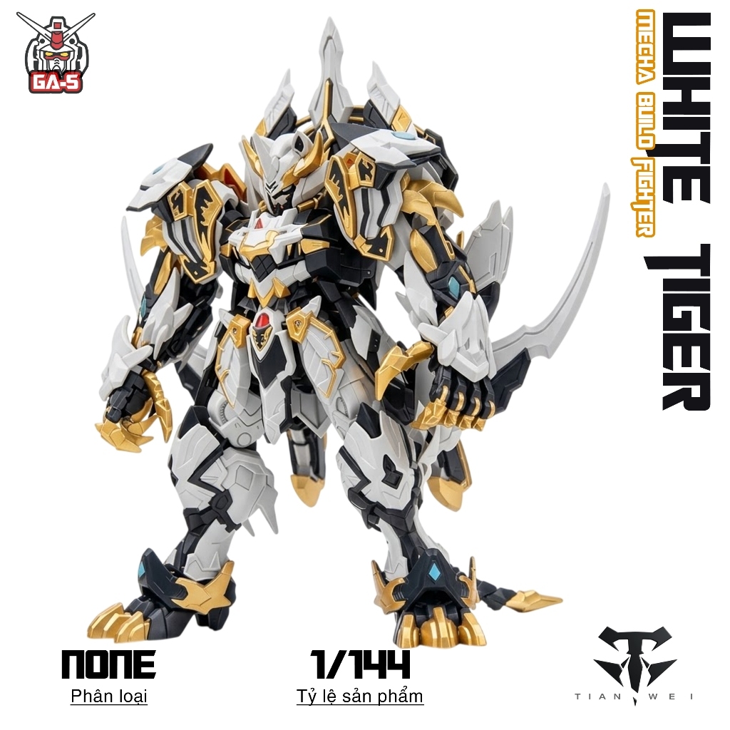 Mô hình Cangdao Bạch Hổ, 1/144 White Tiger, Đồ chơi lắp ráp nhựa