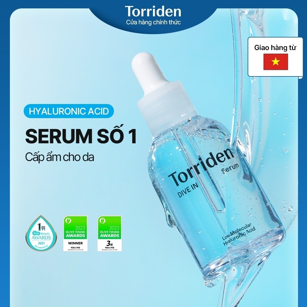 Torriden Dive In Serum 50ml – Serum Cấp Ẩm Hyaluronic Acid Phân Tử Thấp, Dưỡng Ẩm Sâu Cho Da
