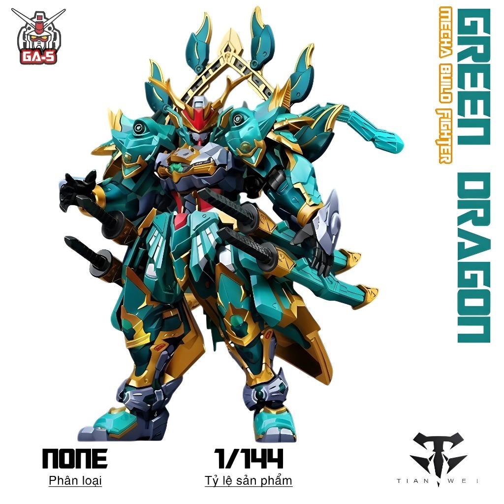 Mô hình Cangdao Thanh Long, 1/144 Azure Dragon, Đồ chơi lắp ráp nhựa