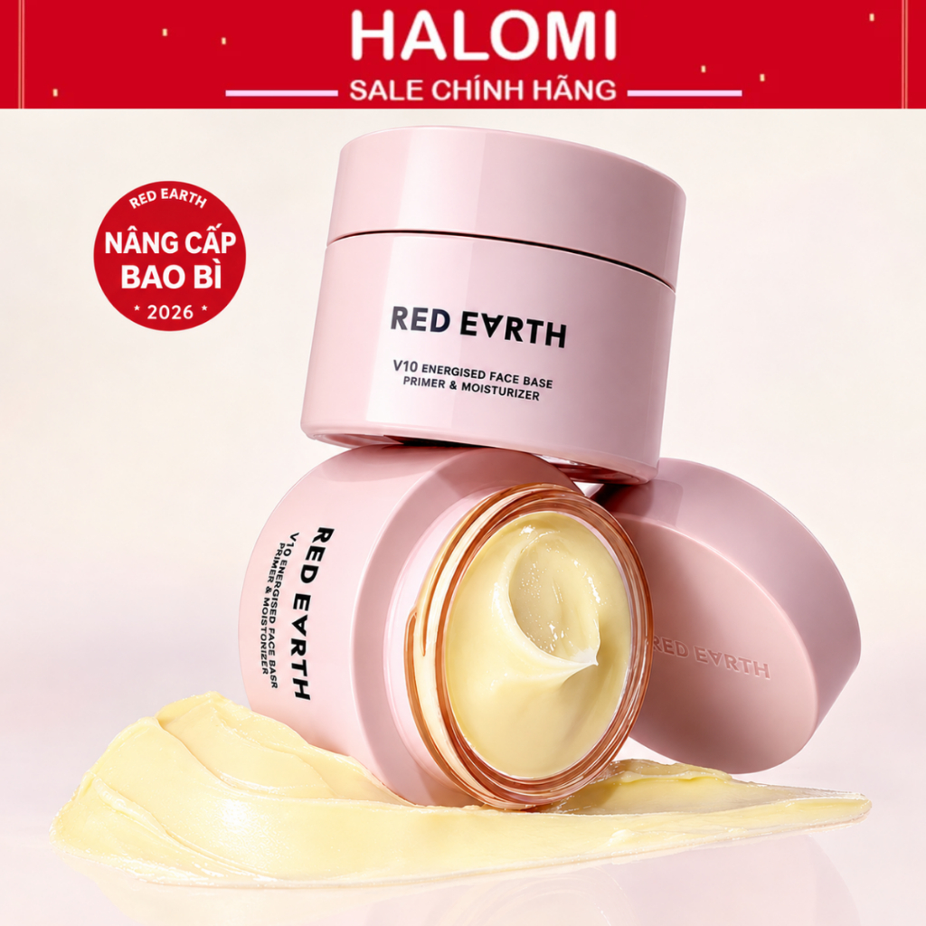 Kem lót RED EARTH V10 chính hãng cao cấp dưỡng ẩm che lỗ chân lông cho lớp make up hoàn hảo