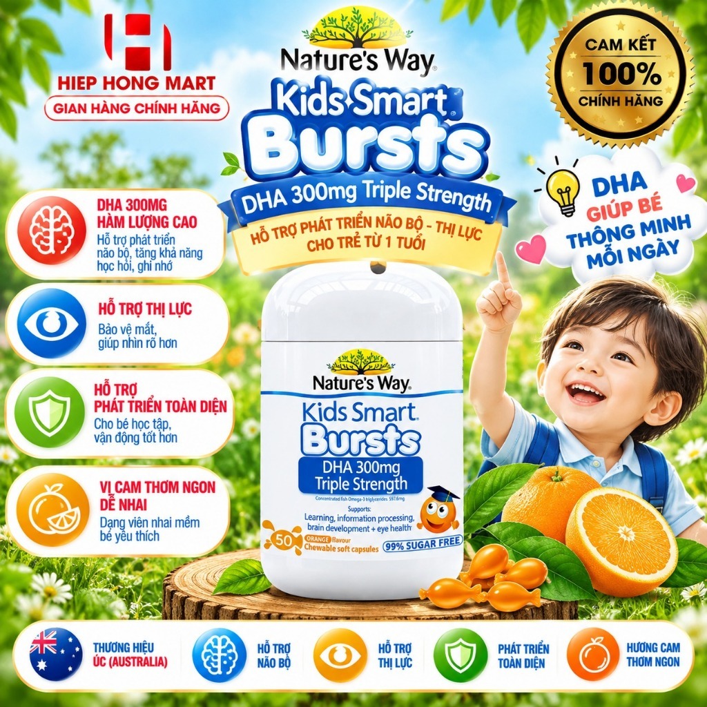 Nature's Way Kids Smart DHA 300mg Triple Strength - Bổ Sung DHA
