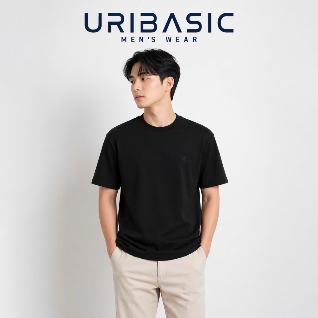 Áo Thun cotton Nam Cổ Tròn URIBASIC - Bộ 5 Mầu Đa Dạng Phong Cách Đơn Giản & Thời TrangÁo Thun cotton Nam Cổ Tròn URIBAS