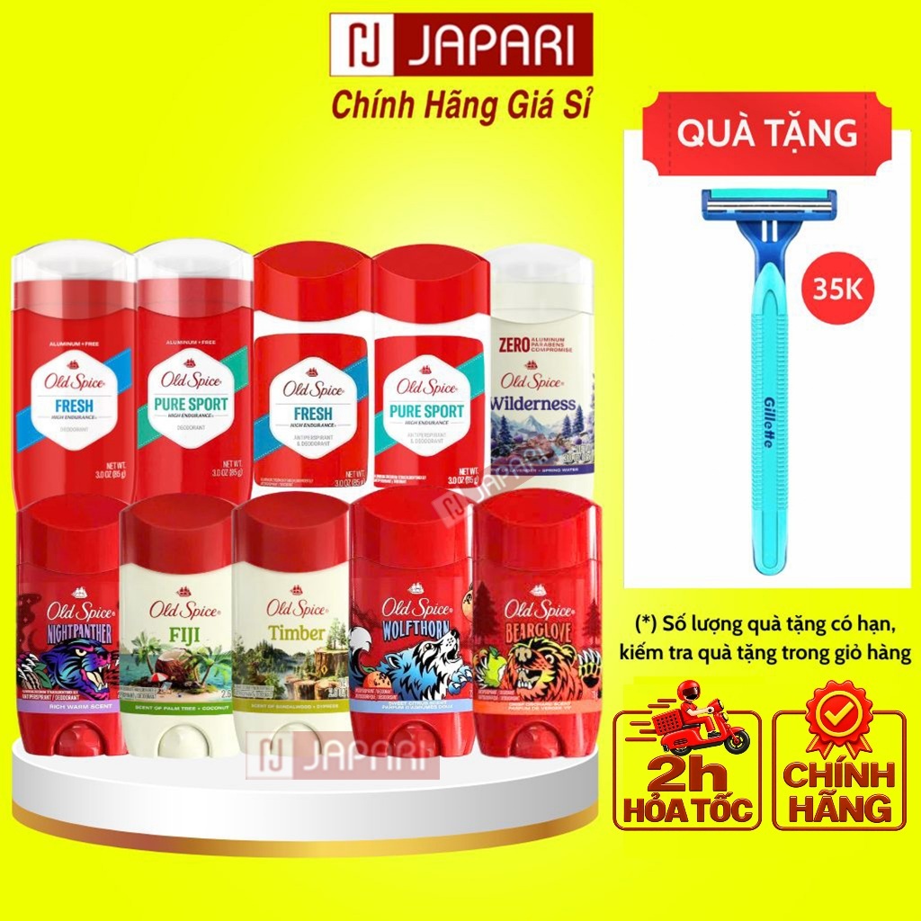 Lăn Khử Mùi Old Spice CHÍNH HÃNG Từ Mỹ - Sáp Lăn Nách Old Spice Khử Mùi Cơ Thể Cho Nam Nữ - Lăng Nách Japari