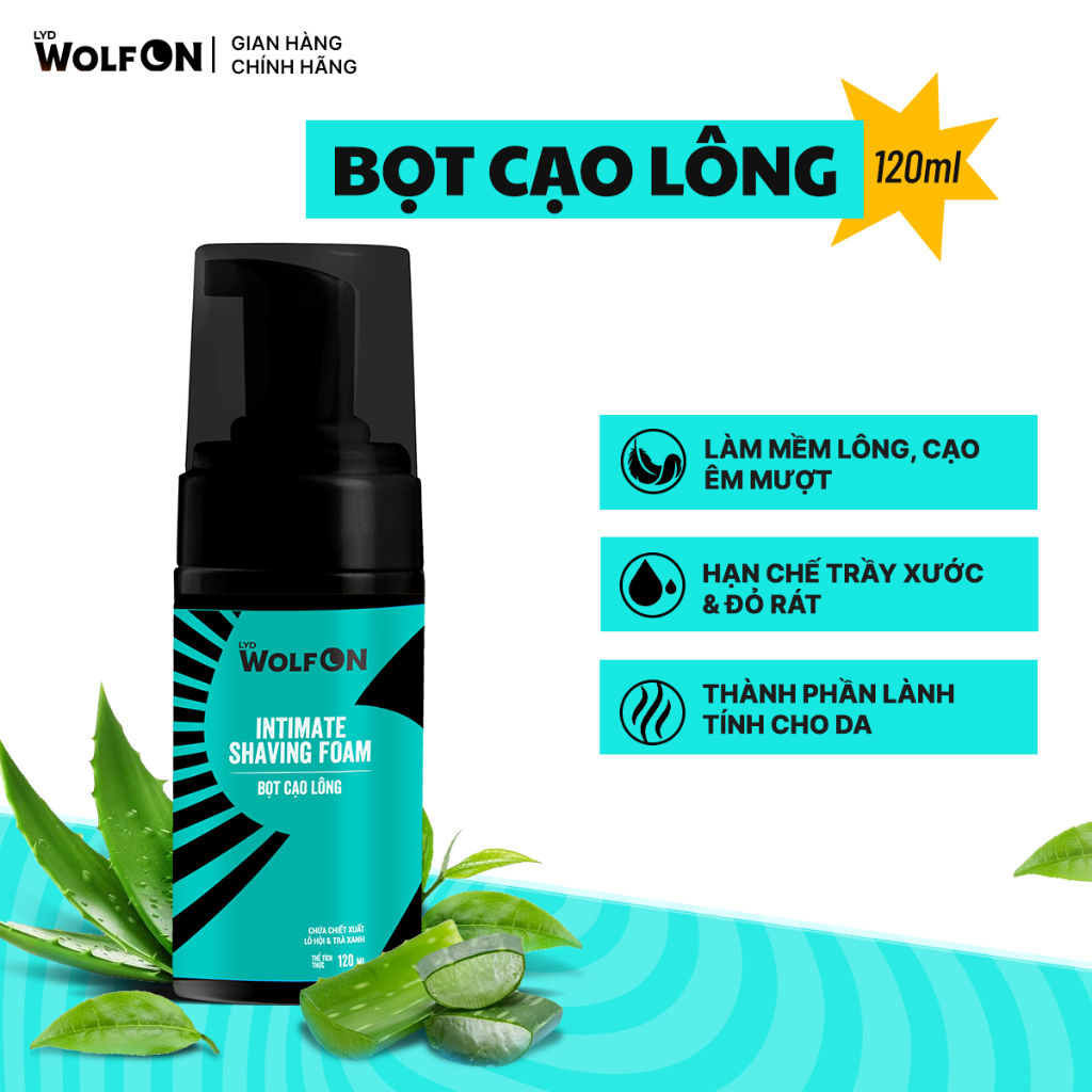 Bọt Cạo Lông LYD Wolf On, Unisex, Chăm Sóc Vùng Kín An Toàn Cho Niêm Mạc Chai 120ml