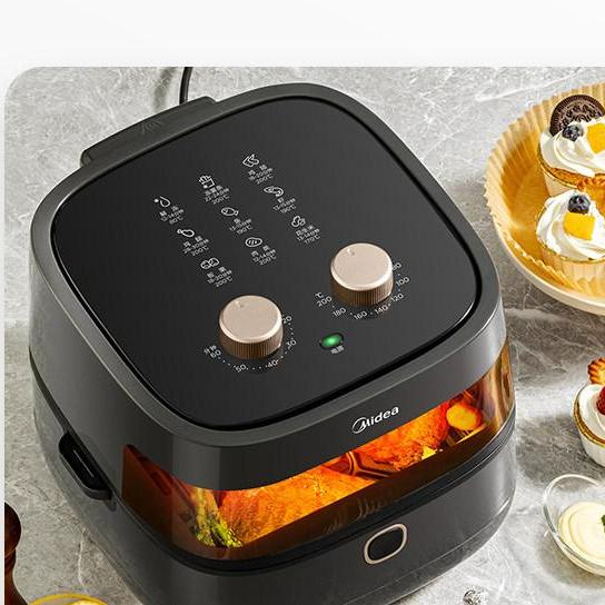 Nồi Chiên Không Dầu Midea KZE4501 5L, Nồi Chiên Đa Năng Thông Minh, Không Cần Lật, Dung Tích Lớn