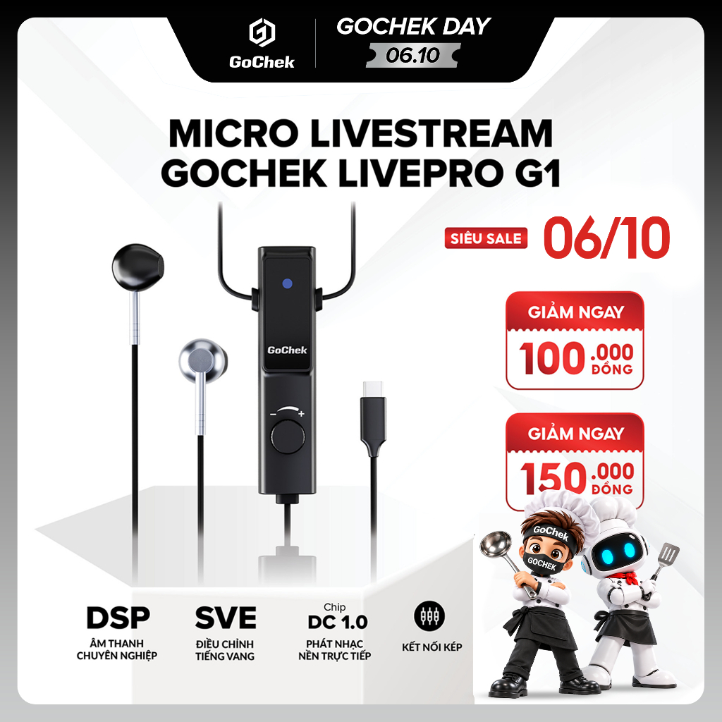 Micro Hát Livestream GoChek LivePro G1 Tích Hợp Đa Chức Năng, Dễ Dàng Sử Dụng…