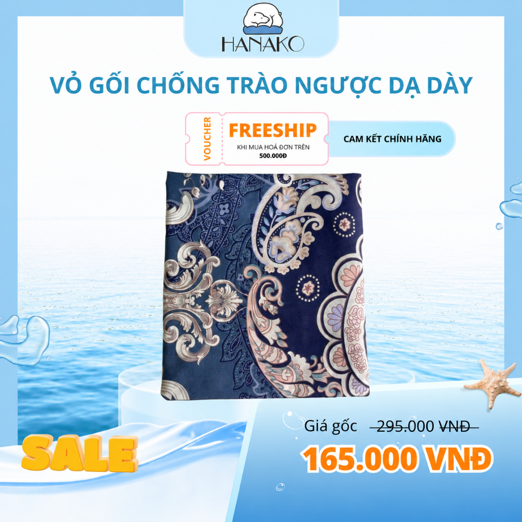 VỎ GỐI - ÁO GỐI CHO GỐI HỖ TRỢ TRÀO NGƯỢC DẠ DÀY HANAKO BO TRÒN ĐỈNH- ĐỦ SIZE, ĐỦ MÀU