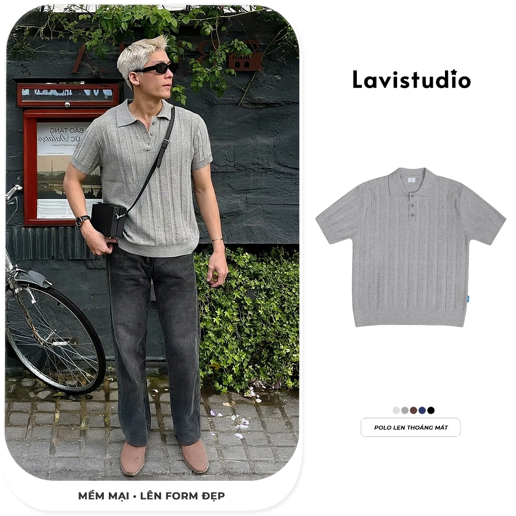 Áo Polo LEN THỎ Local Brand Lavi Studio/ PLAIN Nam Nữ Unisex