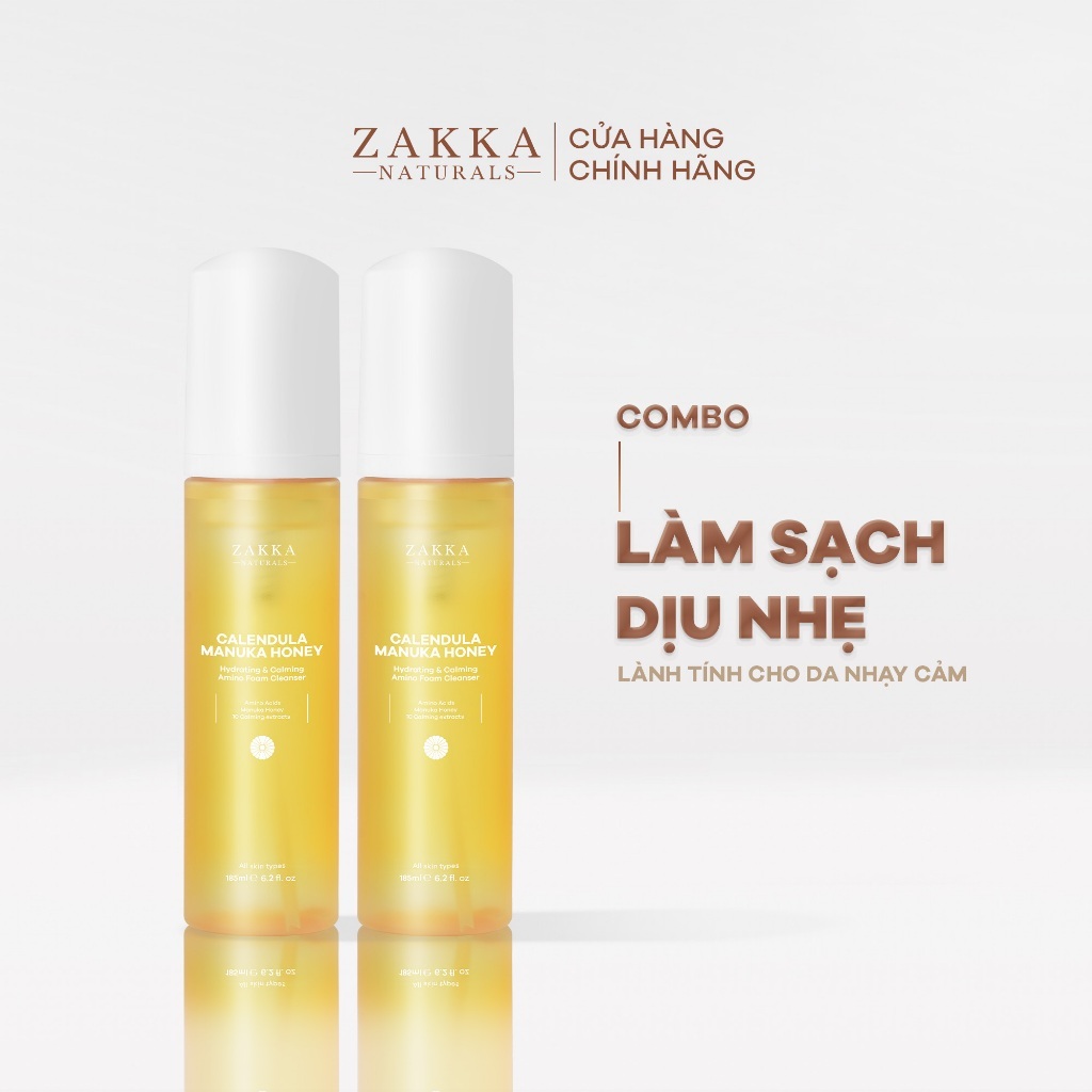 Combo 2 Sữa Rửa Mặt Hoa Cúc Zakka Naturals giúp làm sạch dịu nhẹ dưỡng ẩm 185ml