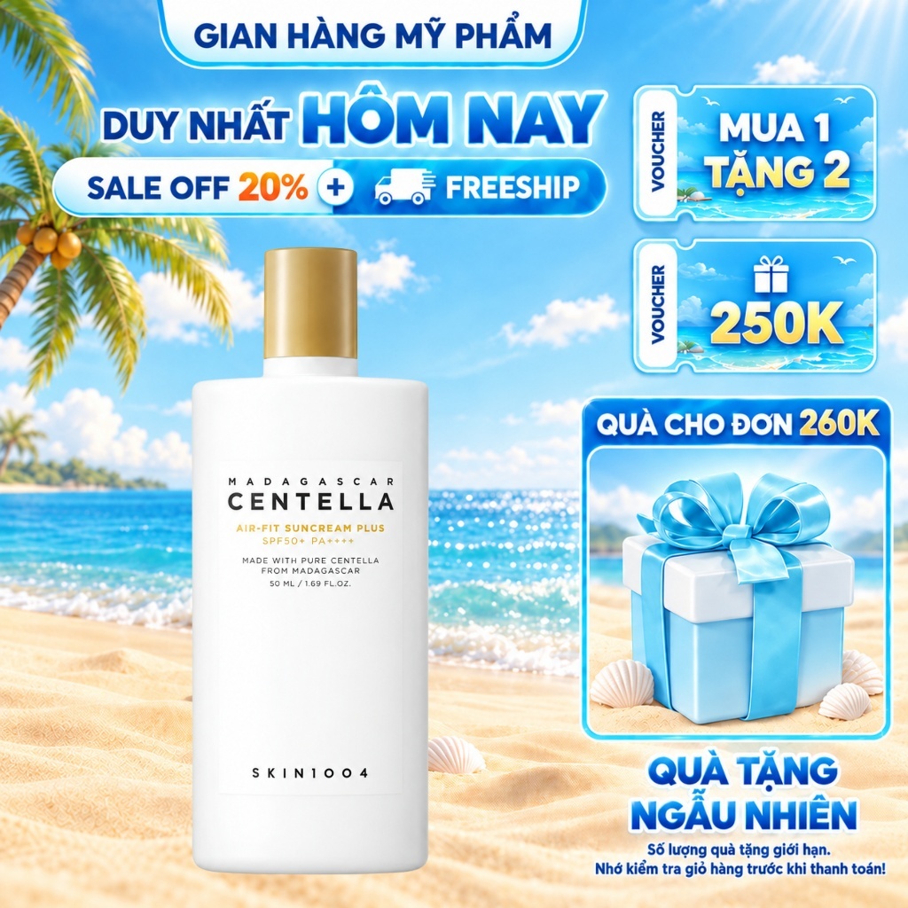 Kem Chống Nắng Vật Lí SKIN1004 Madagascar Centella Air-Fit SunCream Plus…