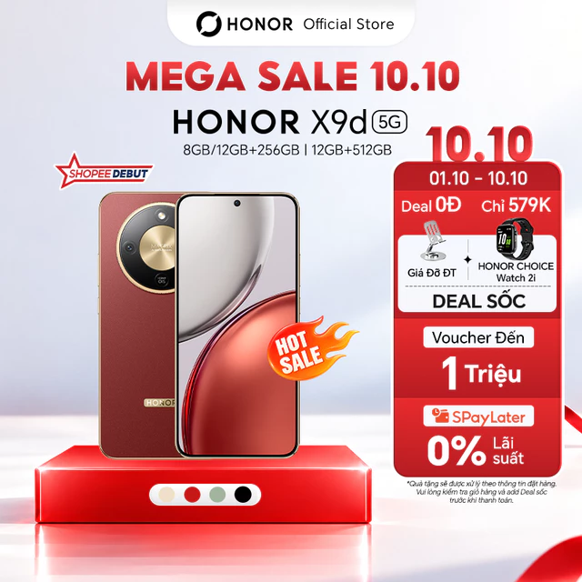 [ƯU ĐÃI ĐỘC QUYỀN] Điện Thoại HONOR X9d 5G 8GB/12GB + 256GB/512GB | Pin 8300mAh | Camera AI OIS 108 MP| BH 24 Tháng