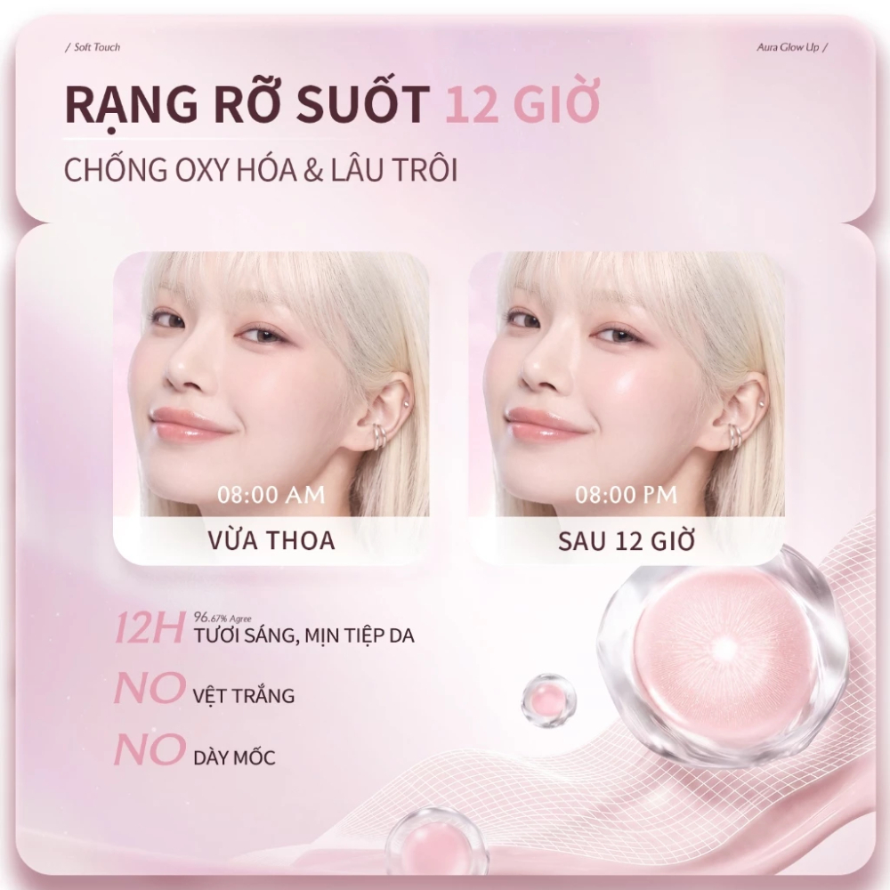 Ảnh 5 của Kem Lót Focallure TOUCH Aura Tone-Up Cream SPF50+ PA++++ nâng tông, chống nắng