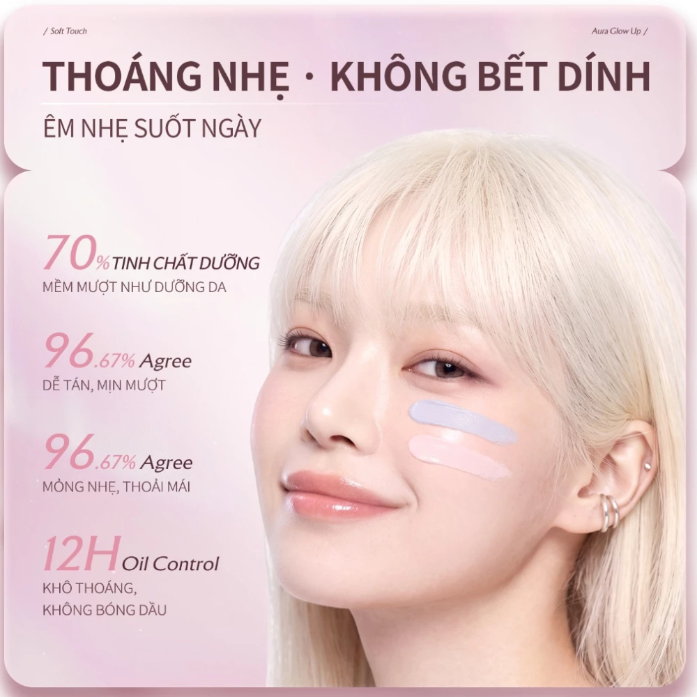 Ảnh 3 của Kem Lót Focallure TOUCH Aura Tone-Up Cream SPF50+ PA++++ nâng tông, chống nắng
