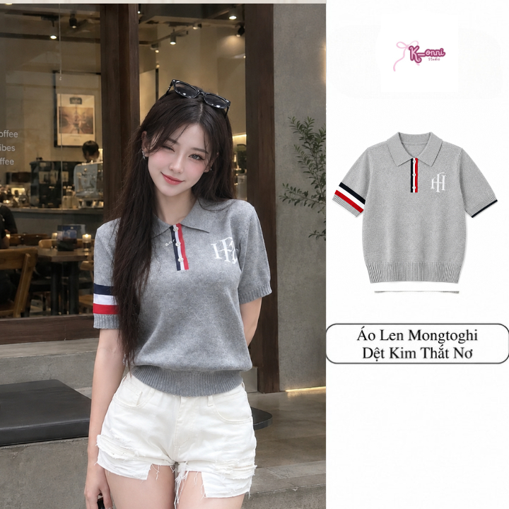 Áo Len Polo Ngắn Tay Chất Dệt Kim Mềm Mịn HT86 Áo Len Năng Động Phù Hợp Mặc 4 Mùa