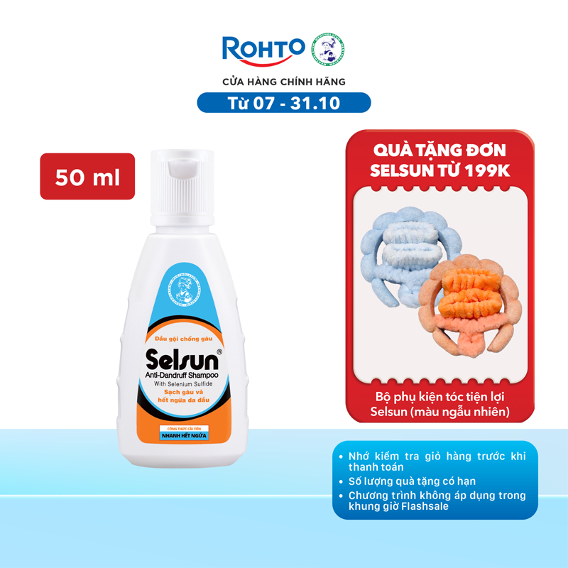 Dầu gội Selsun chống gàu, sạch gàu & hết ngứa da đầu Selsun Anti-Dandruff Shampoo 50ml