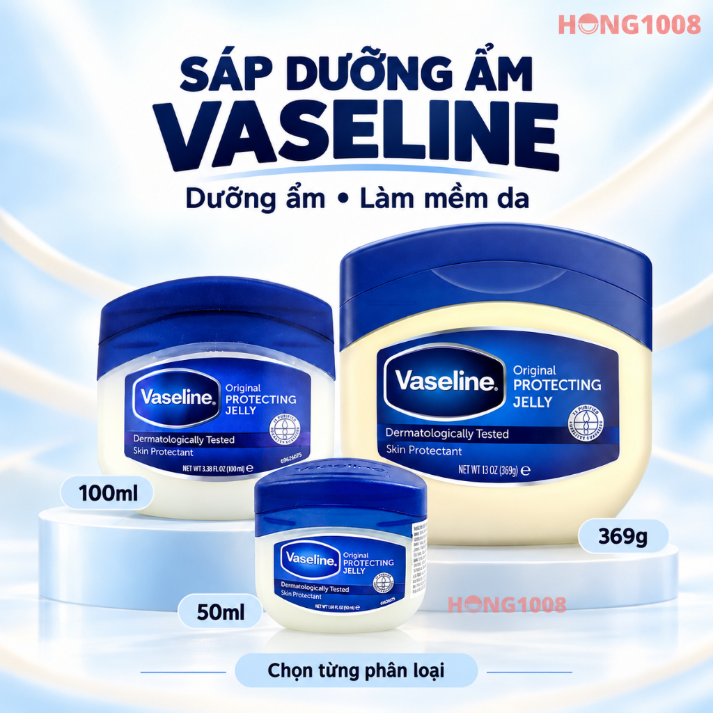 Sáp dưỡng Vaseline Orginal Protecting Jelly nhiều size Bí quyết làn da mềm mịn, khỏe mạnh Hong1008