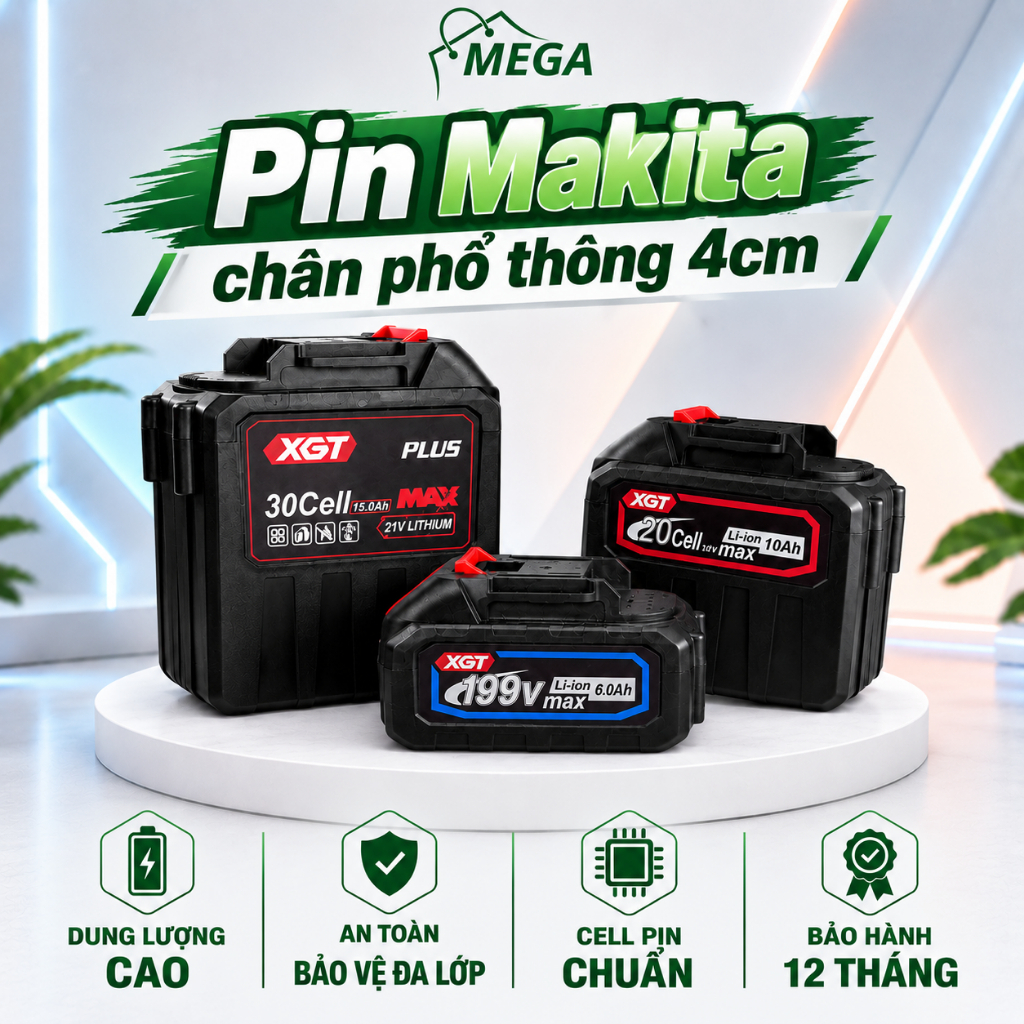 [Chính hãng] Pin makita 10 20 30 cell, Pin máy khoan, máy mài, máy vít chân phổ thông, chuẩn cell