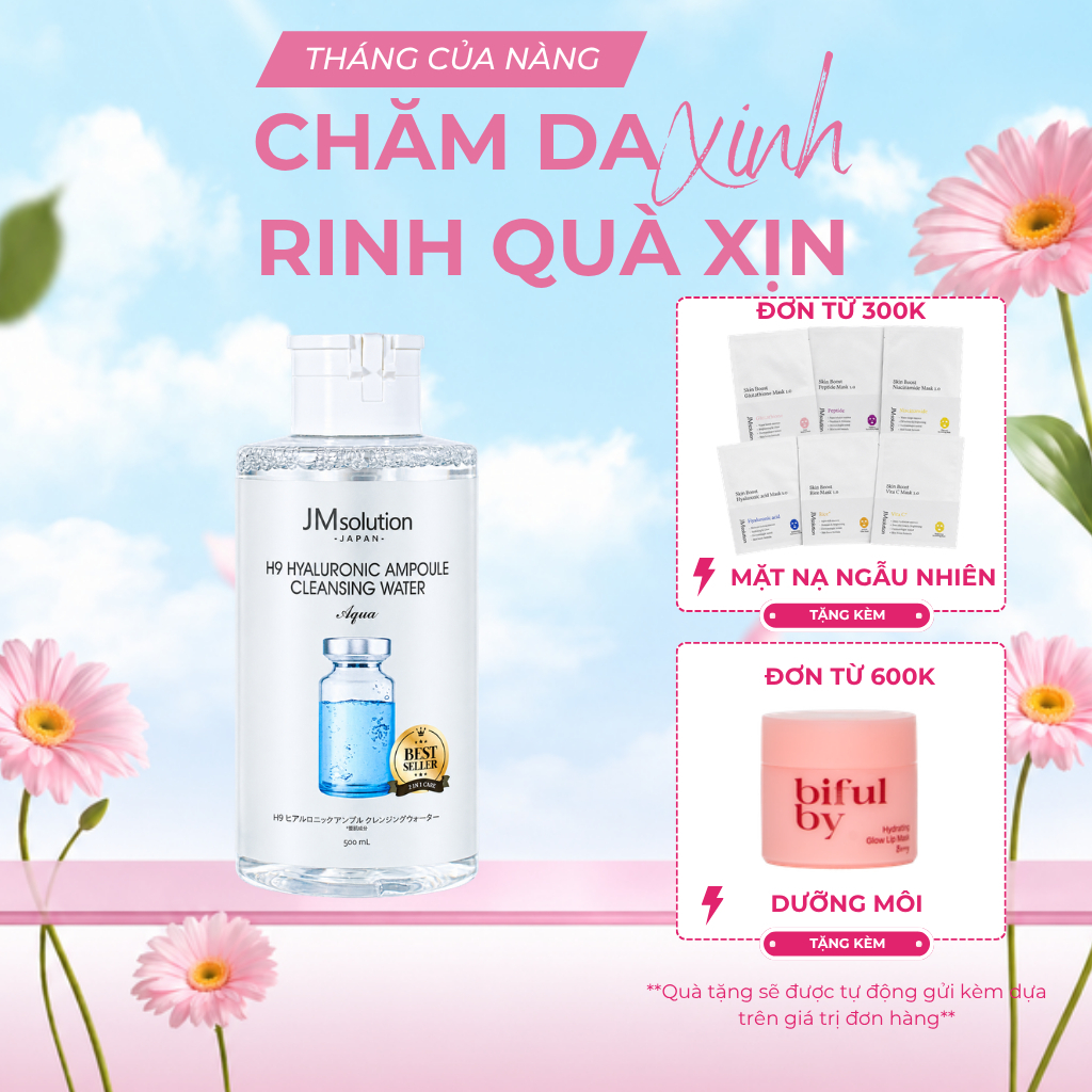 Nước Tẩy Trang JMsolution H9 Hyaluronic Acid –Làm Sạch, Cấp Ẩm ,Dùng Cho Mọi Loại Da