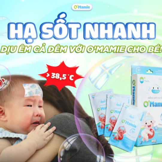 Miếng dán hạ sốt 𝑶’𝑴𝒂𝒎𝒊𝒆 ( Hộp 3 Gói x 2 miếng )
