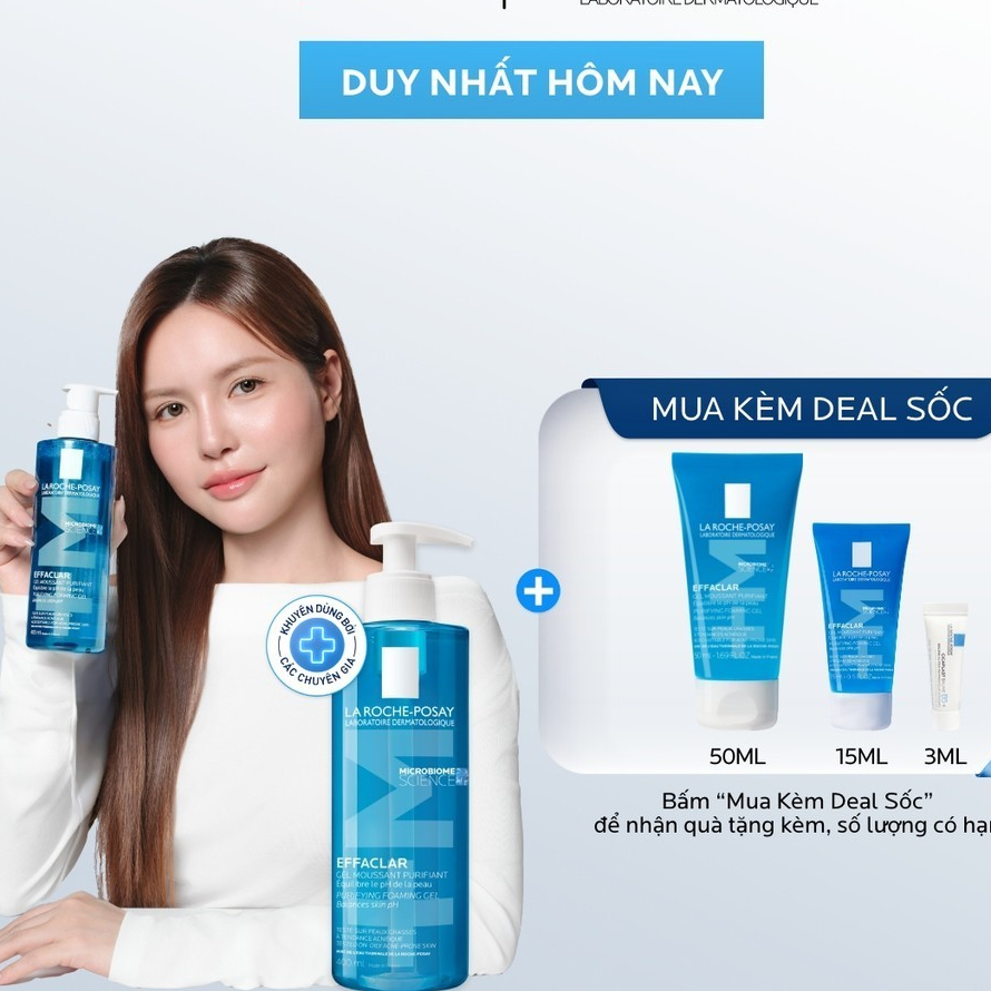 Sữa Rửa Mặt Effaclar La Roche-Posay 400ml - Cho Da Dầu, Da Hỗn Hợp, Làm Sạch Nhẹ Dịu, Không Khô Căng