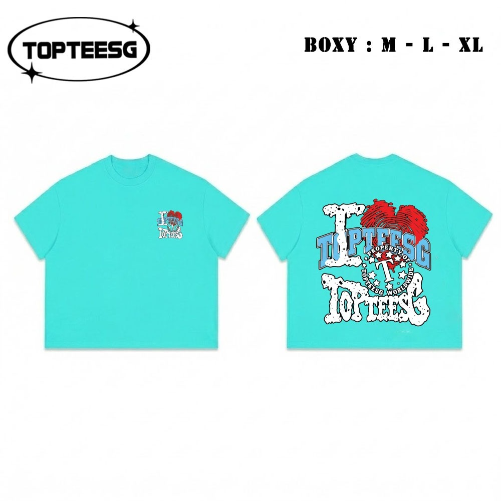 Áo thun form Boxy TOPTEESG Retro Graphic unisex nam nữ tay ngắn cổ tròn cotton dày dặn