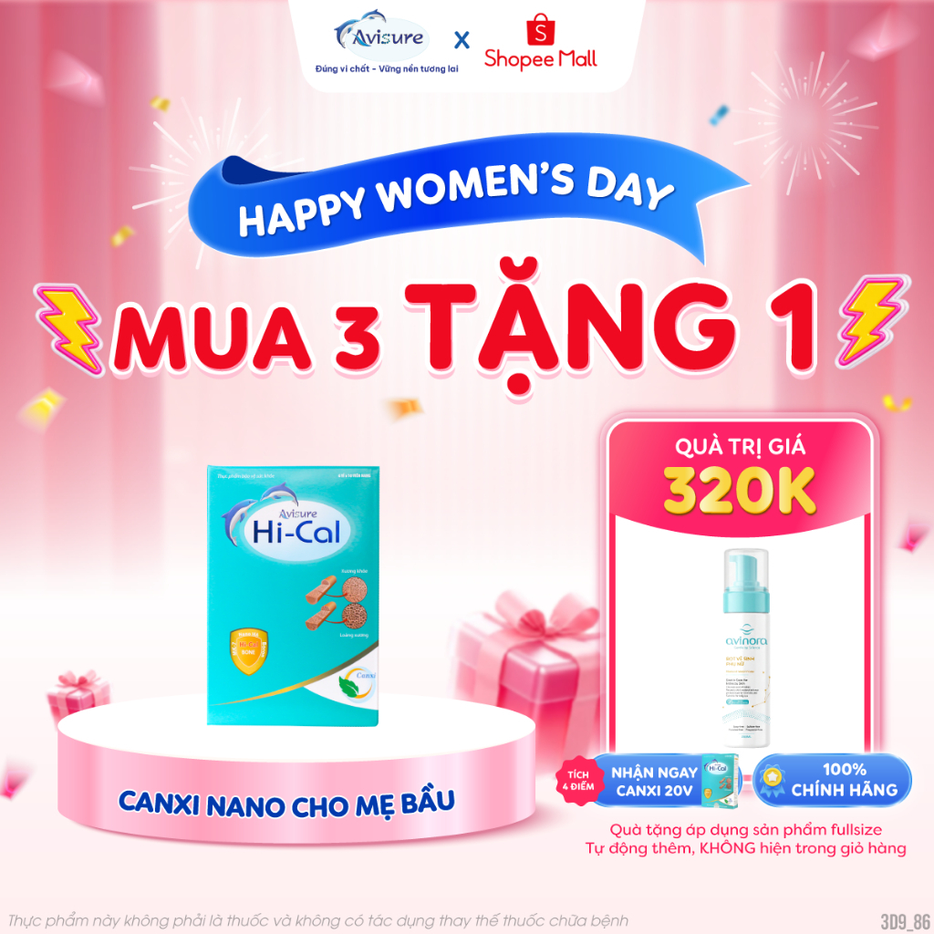 Canxi Cho Bà Bầu Avisure Hical 100% TPBVSK Canxi Nano Cho Bà Bầu Và Sau Sinh