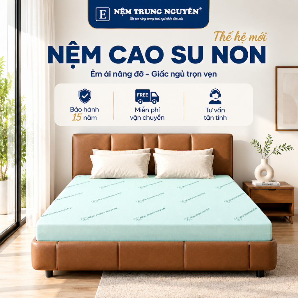 Nệm cao su non Trung Nguyên, Foam cao su non thế hệ mới kết hợp memory foam…
