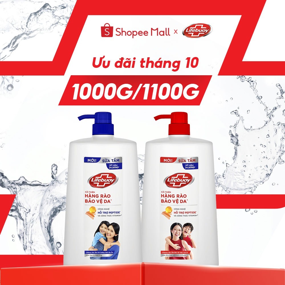 Sữa Tắm Lifebuoy Bảo Vệ Khỏi Vi Khuẩn Gây Bệnh Với Ion Bạc+ Hỗ Trợ Đề Kháng Da Tự Nhiên 1100G