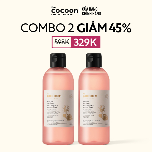 Combo 2 Nước sen Hậu Giang (toner) giúp phục hồi đa nhiệm cho da rất nhạy cảm Cocoon 310ml