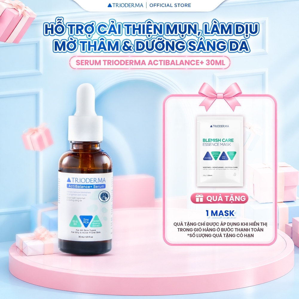 Tinh Chất Hỗ Trợ Giảm Mụn, Làm Dịu, Mờ Thâm & Dưỡng Sáng Da Với Zinc PCA & Niacinamide Serum Trioderma ActiBalance+ 30ml