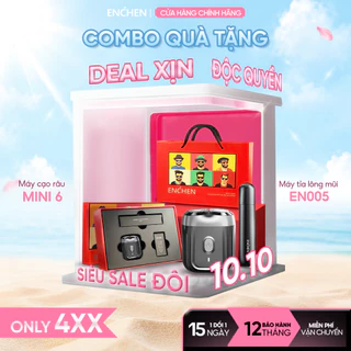 Set quà tặng máy cạo râu Enchen Mini6 & máy tỉa lông mũi EN005, hộp quà kèm túi xách