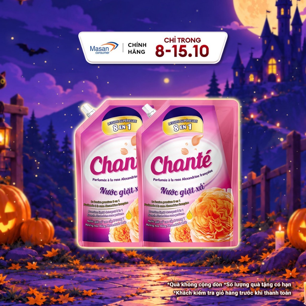 Combo 2 Túi Nước Giặt Xả Chanté Cao Cấp 8 Trong 1