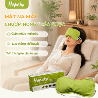 Mặt nạ mắt chườm nóng thảo dược hapaku, bịt mắt ngủ thảo dược, mặt nạ mắt nóng thảo dược, thư giãn mắt, massage mắt
