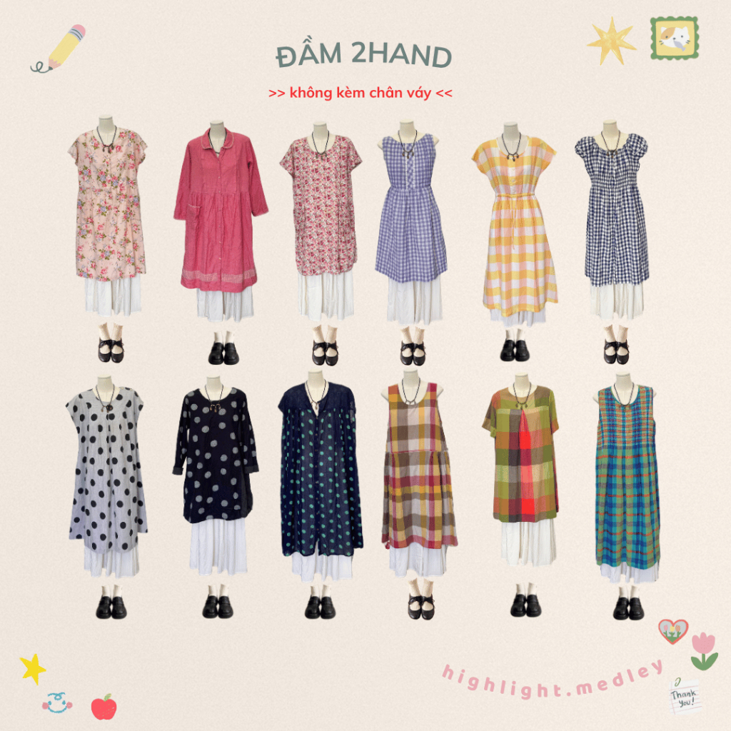 Váy đầm 2hand mori girl vintage fairycore
