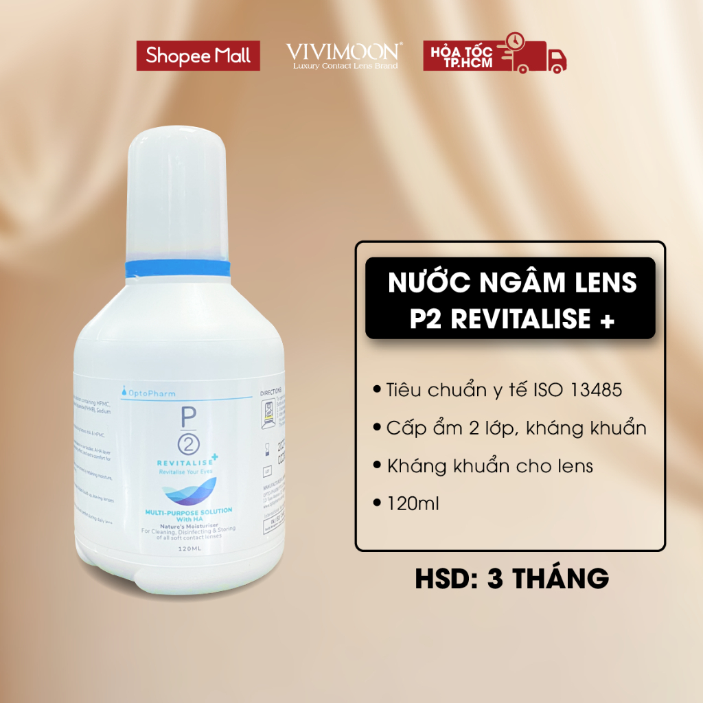 Nước ngâm cấp ẩm 2 lớp kính áp tròng P2 Revitalise VIVIMOON