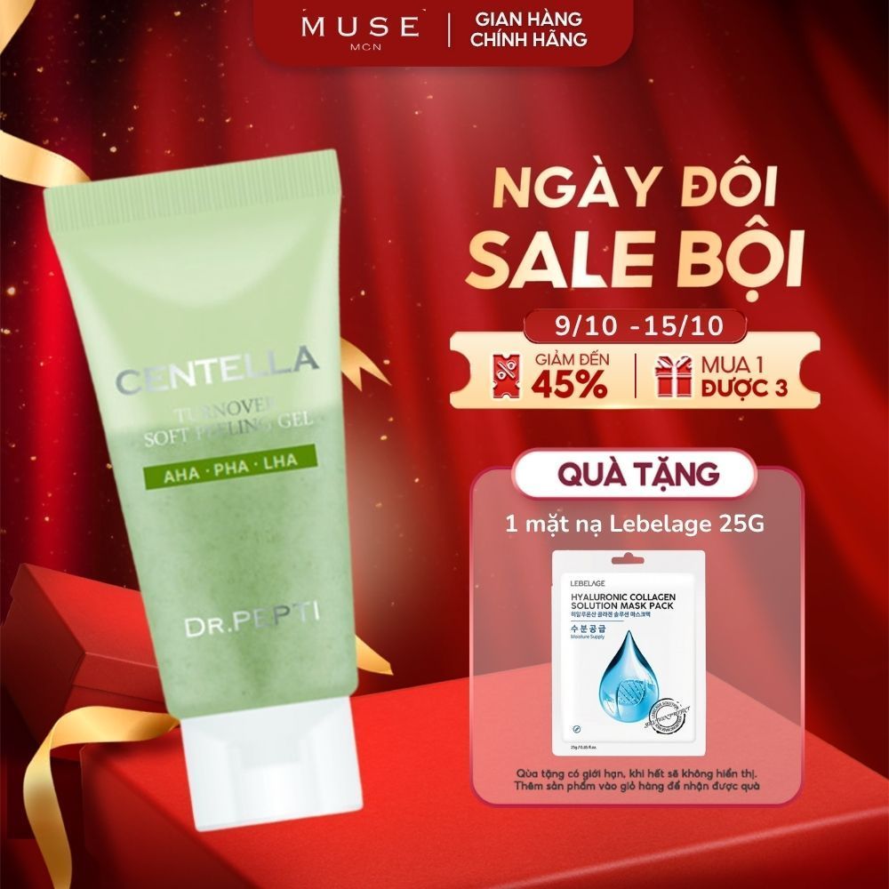 Gel tẩy tế bào chết Dr.Pepti Centella Turnover Soft Peeling Gel - Làm sạch & dưỡng ẩm 30ml